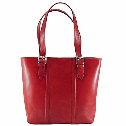 Červená kožená kabelka Chicca Borse Fiona