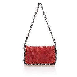 Červená kožená listová kabelka Lisa Minardi Baso