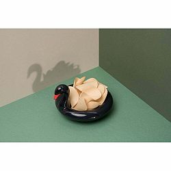 Čierna keramická plávajúca miska DOIY Black Swan, 18 x 16 cm