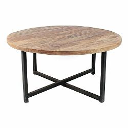 Čierny konferenčný stolík s doskou z mangového dreva LABEL51 Dex, ⌀ 60 cm