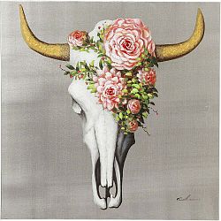 Obraz Kare Design Touched Flower Skull, 80 × 80 cm