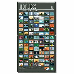 Plagát DOIY 100 Places You Must Visit, 54,5 x 98 cm