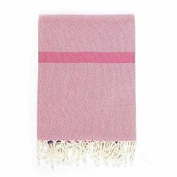 Ružovo-béžová osuška s prímesou bavlny Kate Louise Cotton Collection Line Pink Beige, 100 × 180 cm