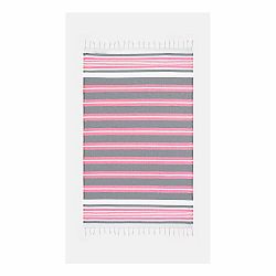 Ružovo-sivá osuška s prímesou bavlny Kate Louise Cotton Collection Line Pink Grey, 100 × 180 cm