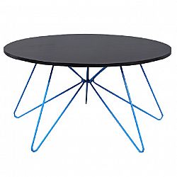 Konferenčný stolík, čierny dub/modrá, MIKKEL
