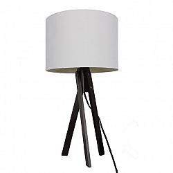 Stolná lampa, biela/drevo čierne, LILA TYP 4 LS2002
