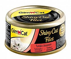 Shiny Cat Konzerva Filet Tuniak s Lososem 70g