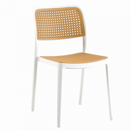 Stohovateľná stolička, biela/béžová, RAVID TYP 1