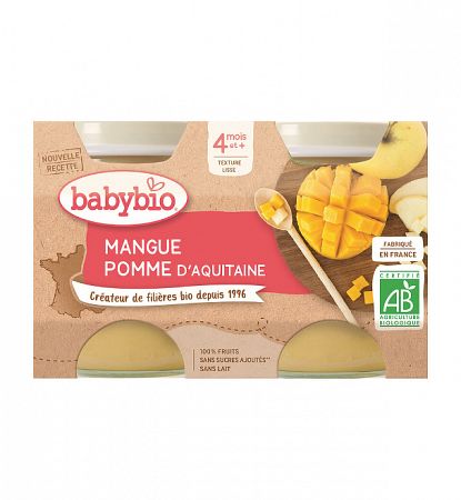 Babybio Jablko a mango 3 x 2 x 130 g