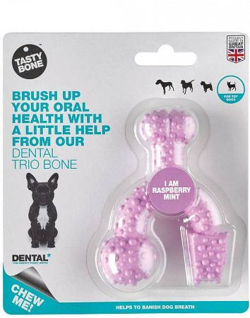 TASTY BONE Dental trio kostička nylonová pre extra malých psov Raspberry mint